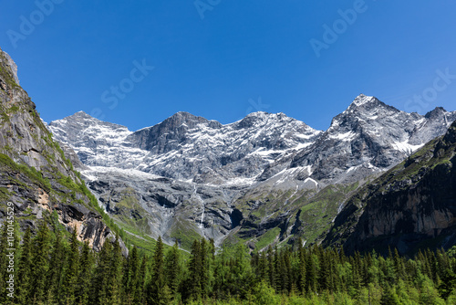 Snow view of Siguniang Mountain, Shuangqiao Valley, Aba, Sichuan Province, China photo