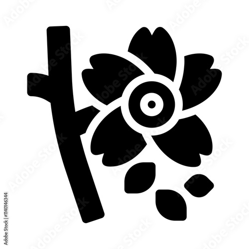 cherry blossom glyph icon