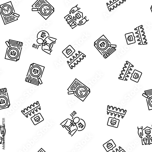 corporate law compliance vector seamless pattern thin line illustration