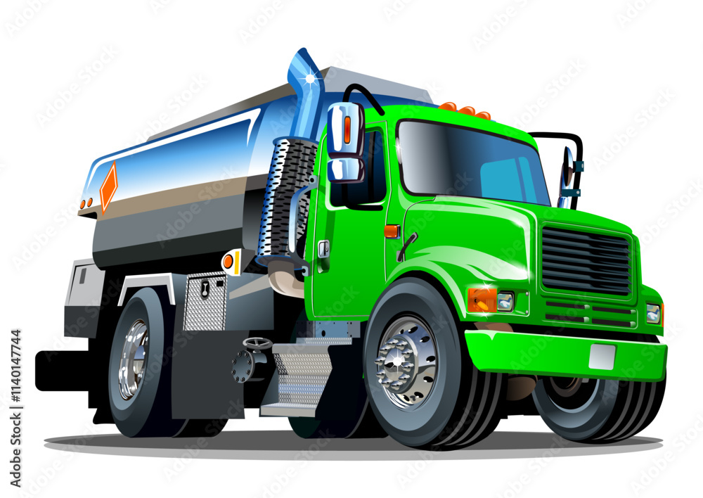 Vector Cartoon tanker truck isolated on white background Vector Cartoon tanker truck isolated on white background