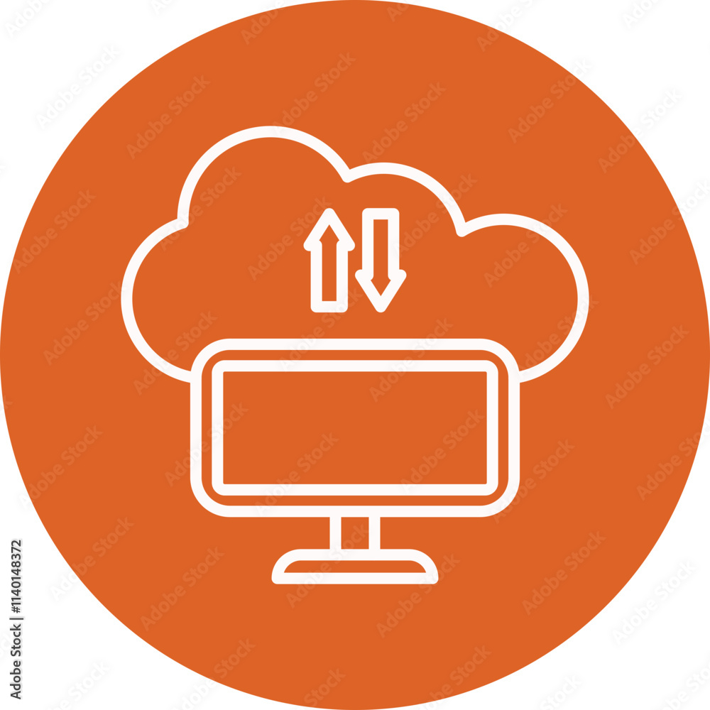 Cloud Monitoring line circle icon Cloud Monitoring line circle icon