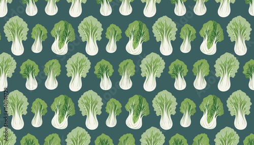 Seamless pattern with bok choy. Vector illustration.
