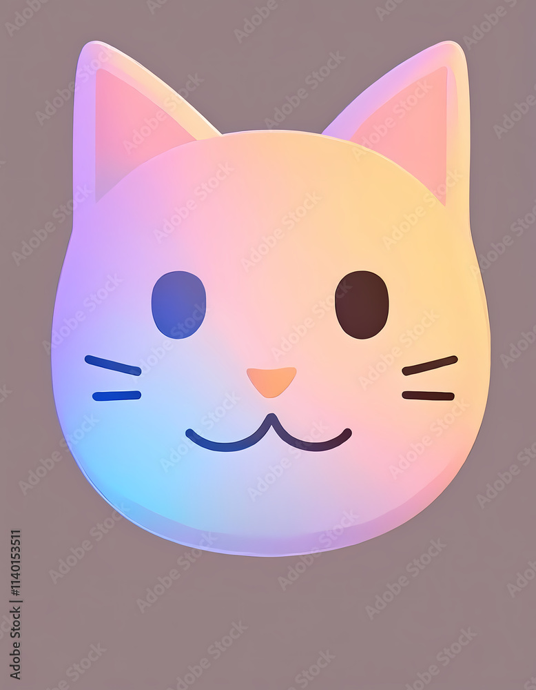 A cat face with a smile on it