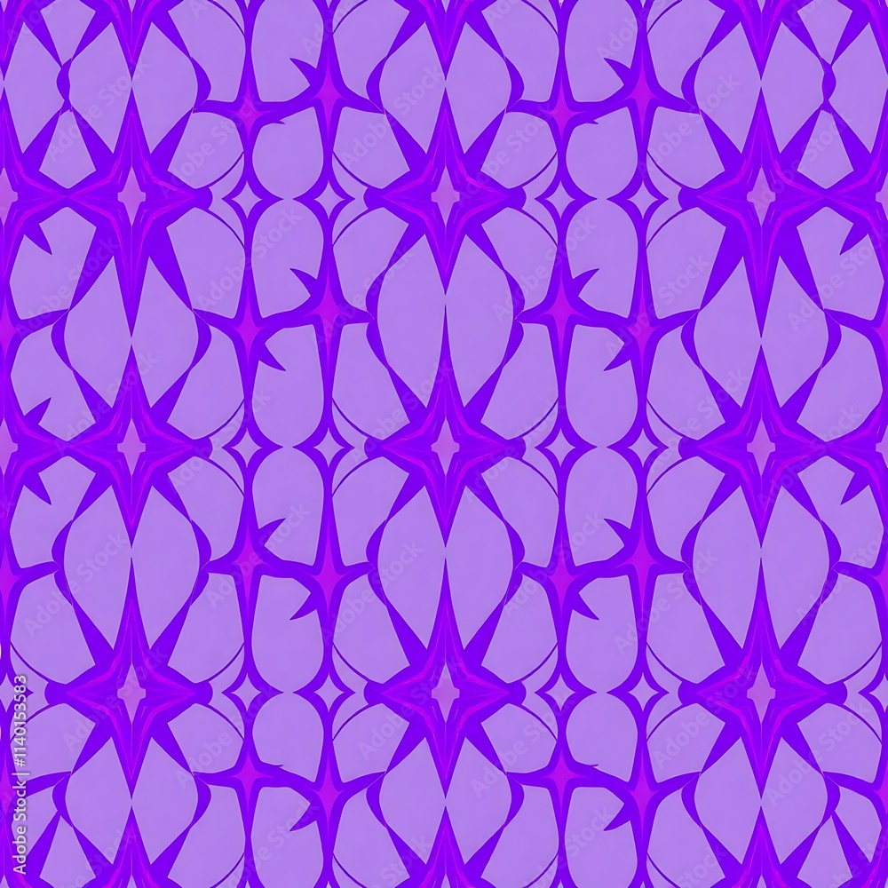 Fototapeta premium Purple Geometric Pattern: A captivating seamless pattern featuring a vibrant purple color palette and intricate geometric designs, perfect for adding a touch of modern elegance to any project. 
