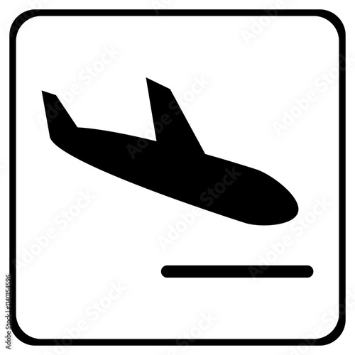 Airplane icon vector, landing plane icon, Flight transport symbol. Vector illustration