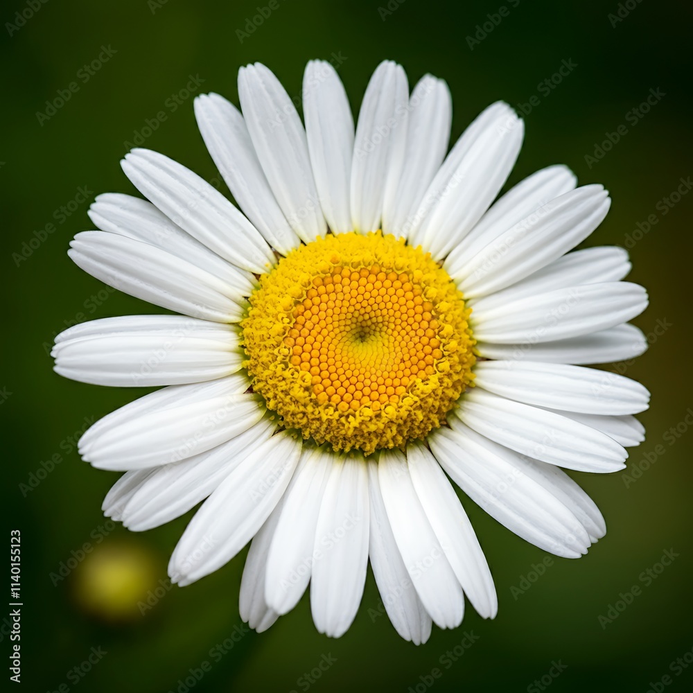 Fototapeta premium Close-Up of a Perfect White Daisy with Yellow Center