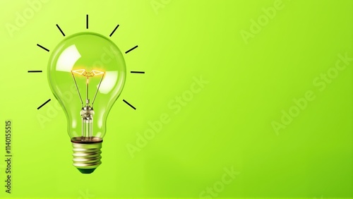 Bright lightbulb symbolizes creativity and innovation for new business ideas in a vibrant setting