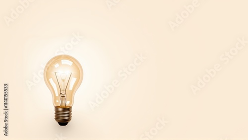 Lightbulb illuminating the concept of innovation and creativity in a modern business environment