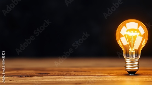 Bright lightbulb symbolizes innovation and creative thinking for successful business ideas and solutions