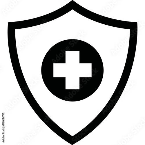Simple vector icon medical shield
