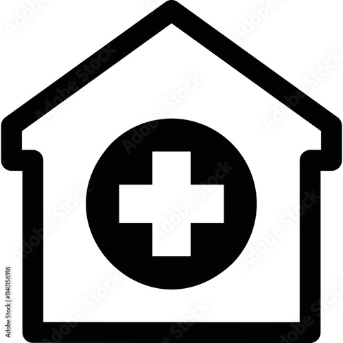 Simple vector icon hospital