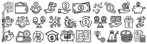 Money related editable icon pack
