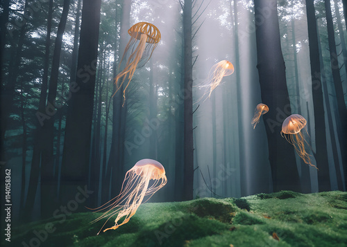 jellyfish in the forest