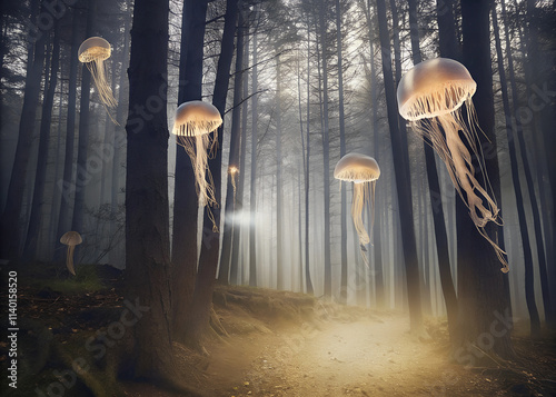 jellyfish in the forest