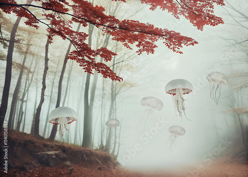 jellyfish in the forest