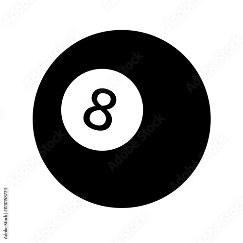 number eight billiard ball vector on white background