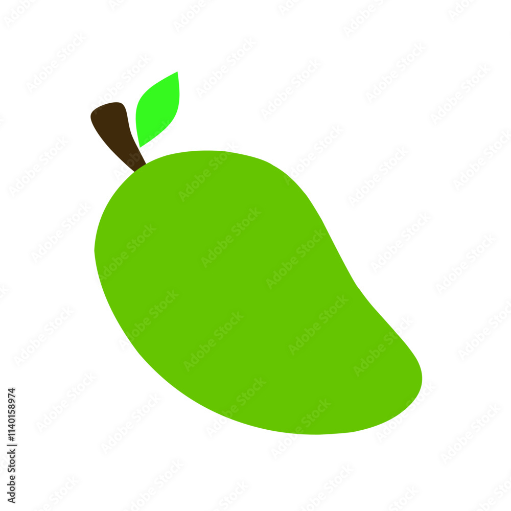 vector illustration of green mango fruit on a white background vector illustration of green mango fruit on a white background