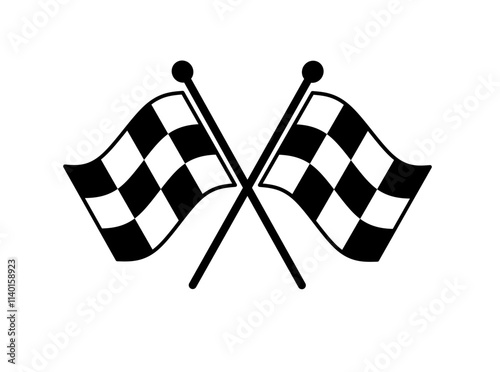 vector of crossed racing flags on a white background