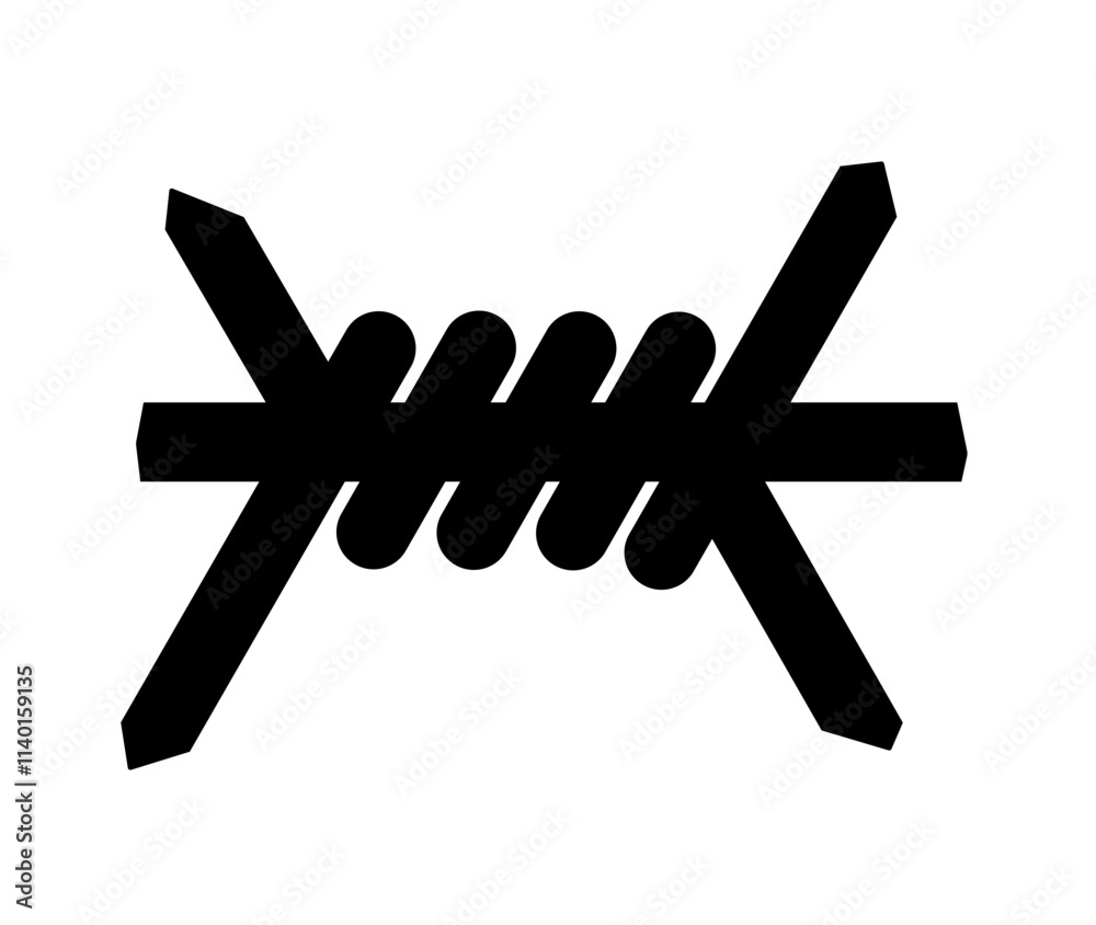 barbed wire icon vector on white background barbed wire icon vector on white background