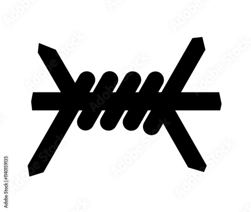 barbed wire icon vector on white background