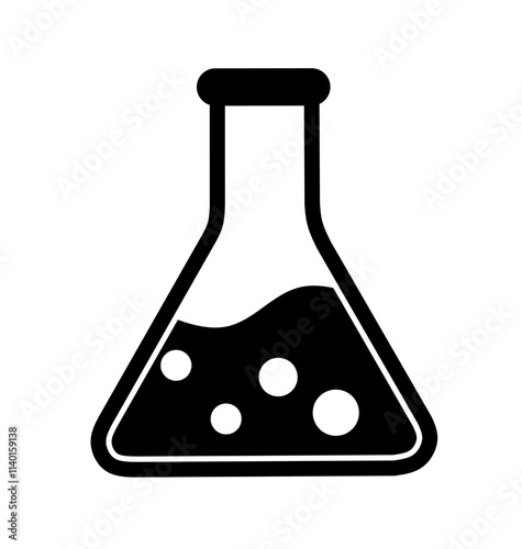 chemical laboratory flask icon vector on white background