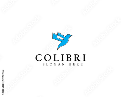 Archilochus hummingbird colibri logo icon design vector