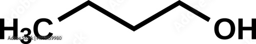 1-Butanol structural formula, butyl alcohol 