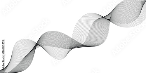 Wave lines smooth flowing dynamic isolated on white background. Technology, digital, communication, science, music concept vector background illustration.