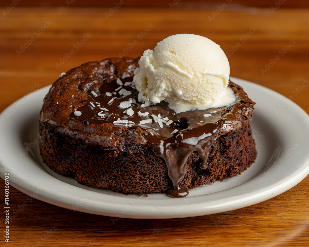 Decadent chocolate lava cake, served warm with vanilla ice cream and chocolate sauce. Perfect for dessert menus or food blogs. Decadent chocolate lava cake, served warm with vanilla ice cream and chocolate sauce. Perfect for dessert menus or food blogs.