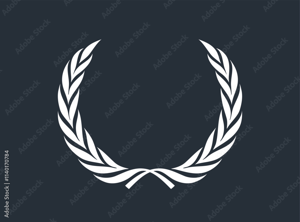 A laurel wreath - symbol of victory and achievement. Design element for construction of medals, awards, coat of arms or anniversary logo. silhouette Icon A laurel wreath - symbol of victory and achievement. Design element for construction of medals, awards, coat of arms or anniversary logo. silhouette Icon
