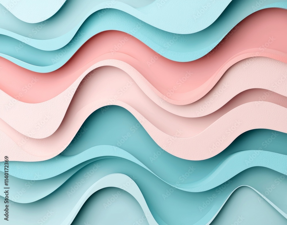 Wave pattern image in pastel shades of green, pink, blue, and white, available in stock. Wave pattern image in pastel shades of green, pink, blue, and white, available in stock.