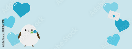 かわいいシマエナガとホワイトデーのバナー