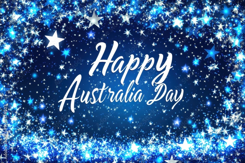 Happy Australia Day Sparkling Star Background Happy Australia Day Sparkling Star Background