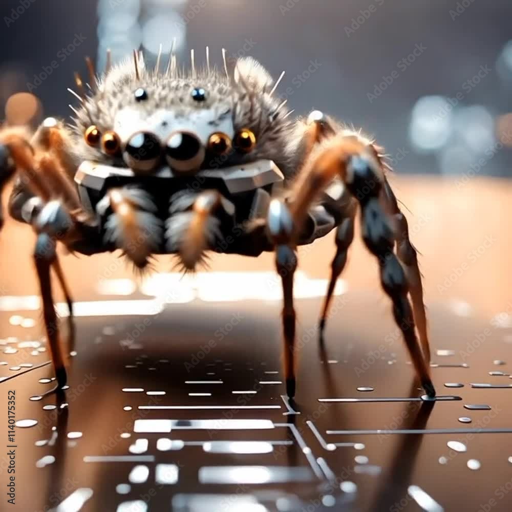 Mecha Spider video short clip | Jumping spider video
