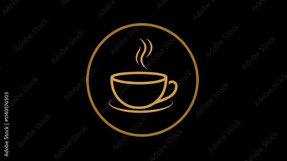 92.A stylish coffee logo with a circular frame around a coffee cup and a small swirl of steam. The cup is simply illustrated in a vector style, creating a modern, timeless emblem suitable for 92.A stylish coffee logo with a circular frame around a coffee cup and a small swirl of steam. The cup is simply illustrated in a vector style, creating a modern, timeless emblem suitable for