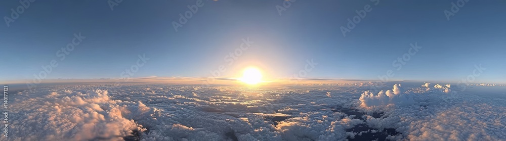 A breathtaking sunrise from the summit of Mount Fuji, with the sun radiating brightly from the horizon, casting its glow over the clouds beneath a clear blue sky. A perfect symbol for a new year, new A breathtaking sunrise from the summit of Mount Fuji, with the sun radiating brightly from the horizon, casting its glow over the clouds beneath a clear blue sky. A perfect symbol for a new year, new