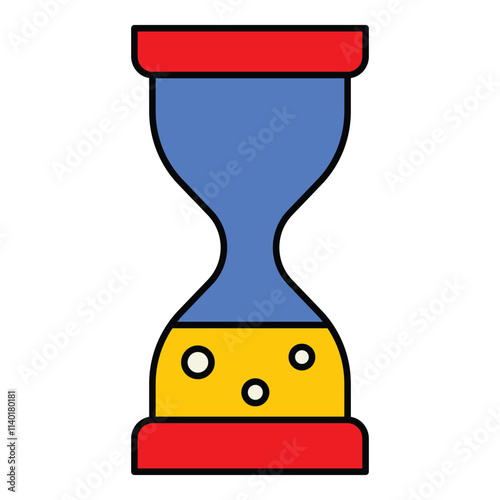 Sand Timer Clock Flat Icon Isolated On White Background