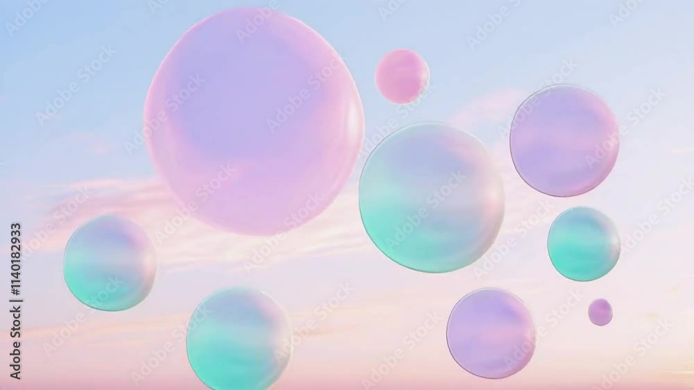Ethereal bubbles float against a pastel sky, creating a dreamy, whimsical atmosphere. Ethereal bubbles float against a pastel sky, creating a dreamy, whimsical atmosphere.