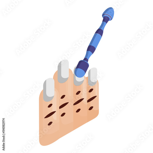Removing Applying Nail Polish concept rubbing alcohol or or hand sanitizer vector icon design, beauty personal care symbol, cosmetic dermatology sign, body aesthetics stock illustration 