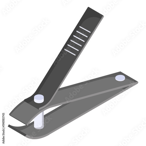 compound lever style Nail Clipper isometric concept, Nail Trimmer vector icon design, beauty personal care symbol, cosmetic dermatology sign, body aesthetics stock illustration 