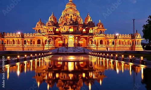 Illustration of Hindu mandir, Ayodhya Shree Ram temple, Animation Motion Graphic Video 