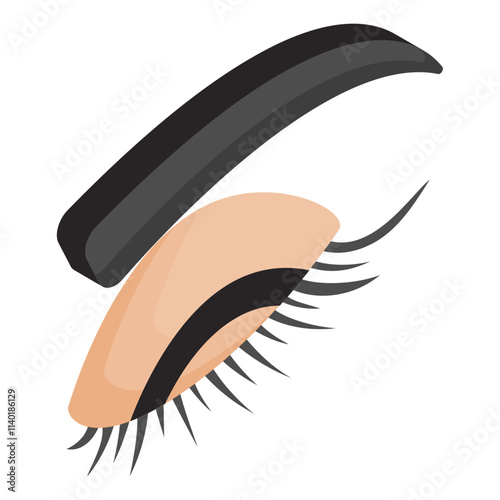 Upper Eyelid Dermatitis isometric concept, blepharoplasty vector icon design, beauty personal care symbol, cosmetic dermatology sign, body aesthetics stock illustration 