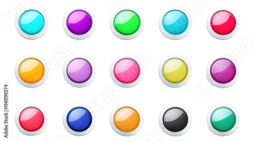 Free Download Colorful Circular Buttons Arranged in a Grid Pattern, on transparent background , png - GFXLoad