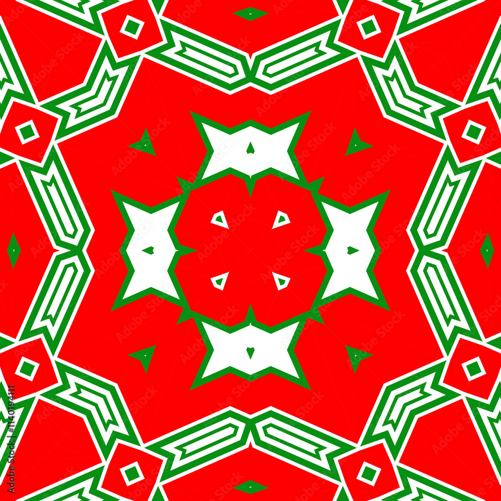 Seamless square pattern red and green. Christmas pattern green and red. Merry Christmas. Happy New Year. Seamless square pattern red and green. Christmas pattern green and red. Merry Christmas. Happy New Year.