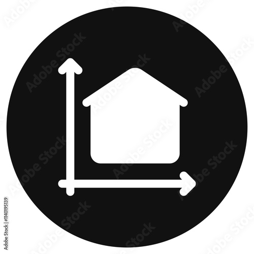 Editable building area, size vector icon. Property, real estate, construction, mortgage, interiors. Part of a big icon set family. Perfect for web and app interfaces, presentations, infographics, etc