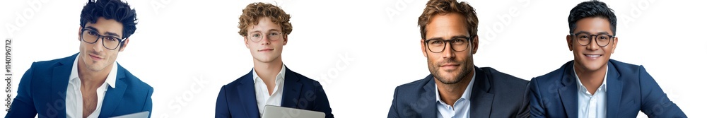 A young, modern male teacher, smiling, holds a closed laptop as he waits for his students. A young, modern male teacher, smiling, holds a closed laptop as he waits for his students.