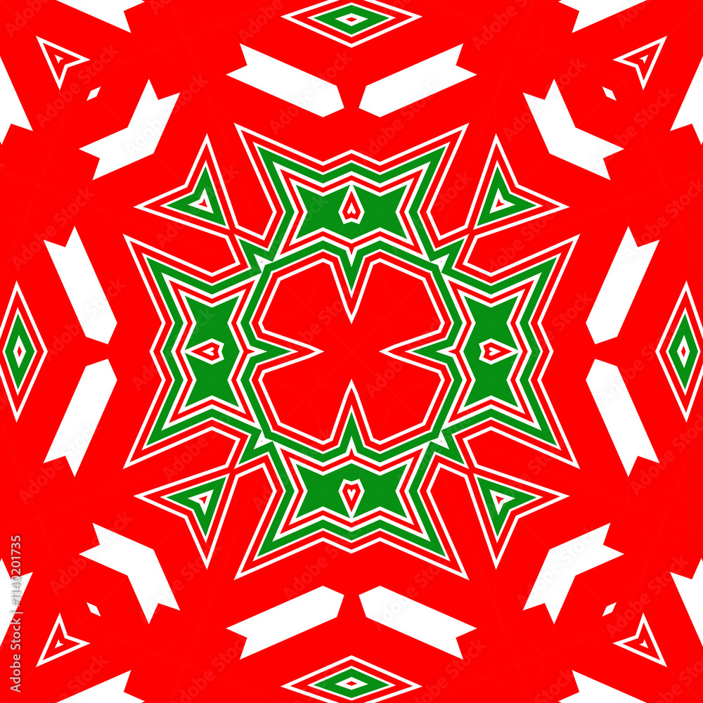 Seamless square pattern red and green. Christmas pattern green and red. Merry Christmas. Happy New Year. Seamless square pattern red and green. Christmas pattern green and red. Merry Christmas. Happy New Year.