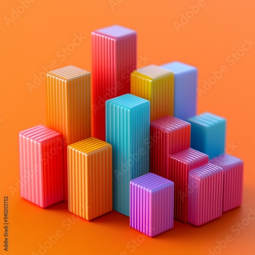 Modern 3D Bar Graph for Data