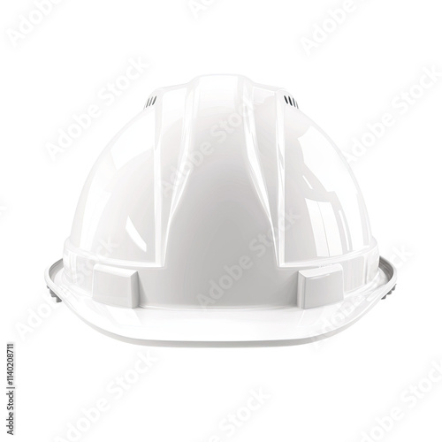 Hard hat, white background, isolated on the edges, vector style, 3D rendering, white color, high resolution photo