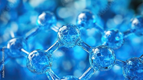 Blue Scientific Network Background Molecular Structures Highlighting Role Nanotechnology Transforming Science Medicine Environmental Sustainability Advanced Molecular Structures